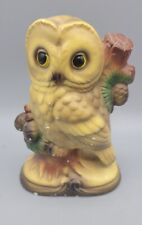 Bisque Owl Figurine Vintage Owl Statue Collectable Ceramic Owl Birds Japan 6 in picture