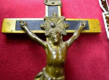 Nuns RARE Antique Prayer & Meditation Hand-held Bronze Crucifix NOT TO BE WORN picture