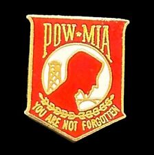 Small 1/2” POW MIA Pin -New- Red / Gold -  picture