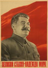 USSR CCCP Russian Stalin Portrait Poster Print Vintage Soviet  Painting picture