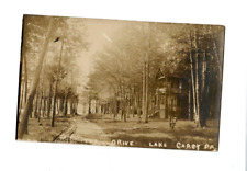 RPPC of The Drive and Cabin from Lake Carey PA.  Nice Old Photo Postcard picture