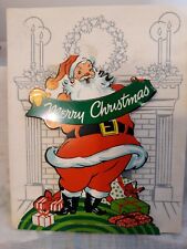 Vtg Barker Christmas Pop Up  Santa Card Presrnts Chimney 1951 Cincinatti Ohio picture