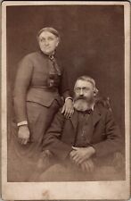 Antique Cabinet Wonderful Victorian Husband and Wife Couple 1800s picture