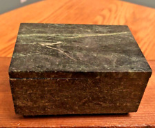 Vintage Small Green Marble Trinket Box - Rectangular Shape picture