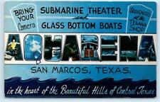 SAN MARCOS, Texas TX ~ Large Letter AQUARENA Theme Park Aquamaids 1960s Postcard picture