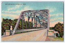 c1940's Red River Truss Bridge Road Grove Gainesville Texas TX Vintage Postcard picture