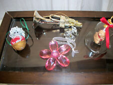 Lot Of 4 Vintage Christmas Ornaments Trumpet & Bell (4) picture
