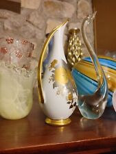 Lenox Fine White Glossy China Vase With 24kt Gold Accents picture