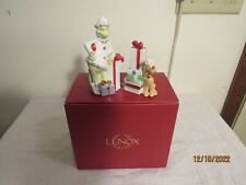 Lenox Dr Seuss Merry Grinchmas Porcelain Salt and Pepper Shaker Set 4 Inch NIB picture
