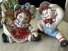 Vintage 1970's Raggedy Ann & Andy Ceramic Figurines picture