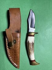 Rough  Rider Knife With Sheath Belt Holder Leather picture