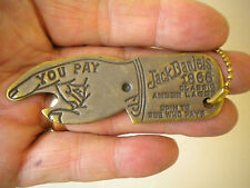 VINTAGE STYLE 1866 SOLID BRASS JACK DANIELS LAGER  SPINNER KEY CHAIN FINGER PAY picture