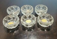 Czechoslovakia Open Salts Dip Bowl Lot of 6 Vintage Crystal Clear Bohemia Glass  picture
