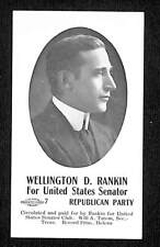 Wellington D. Rankin for U.S. Senator (MT) c1942 Hand-out Card Republican Ticket picture
