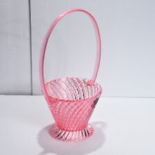 Vintage Regaline Pink Plastic Basket with Handle Mid Century 10.5 inch USA #416 picture