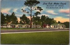 Wilmington, NC Postcard LIVE OAK MOTOR COURT Highway 17 Roadside Linen 1951 picture