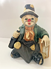 Vintage Hobo Clown Ceramic Music Box picture