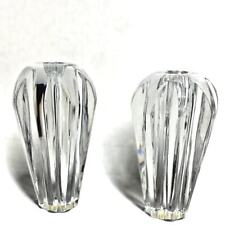 Royal Gallery 24% Lead Crystal Candlestick Holders Heavy Pair Mid Century Modern picture