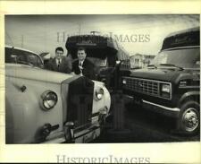 1992 Press Photo Randal and Michael Nicoll with their Rolls Royce and Limo vans picture