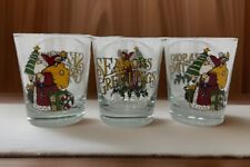 Lot of 3 Vintage Anchor Hocking Seasons Greetings Glasses Tumblers Christmas picture
