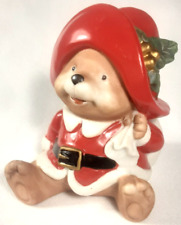 Christmas Santa Bear HomCo Figurine Noel Cub Vintage Holiday Decor picture