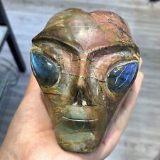 2.62lb Natural Unknown Quartz Hand Carved Skull Crystal Reiki Healing Decor Gift picture