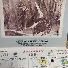 Vintage Advertising Calendar Cramer’s Slaughtering Three Springs PA 17264 1981 picture