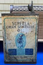 1920's Superla Cream Separator Oil Standard Oil Company Half Gallon Square Can  picture