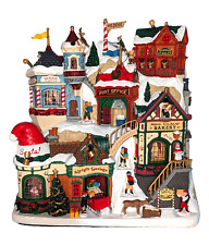 Lemax Santa's Village Facade Christmas Town LED Santa Mrs Claus Elves Reindeer picture