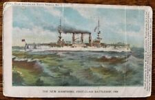 Very Early Advertising Postcard - Battleship New Hampshire, 1908 picture