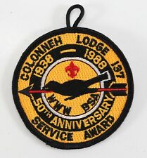 1988 Service Award 50th Colonneh 137 WWW OA Order Arrow Boy Scout Camp Patch picture
