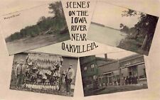 Duck Hunting & Iowa River Scenes near Oakville Louisa County Multiview Postcard picture