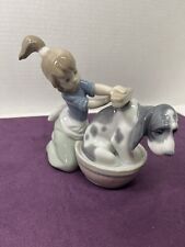 LLADRO “Bashful Bather” #5455 Girl Bathing Dog, Made In Spain picture