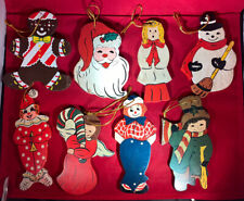Christmas Ornaments 70's 80's Angel Clown Xmas Snowman Santa VTG lot 10 picture