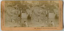 Burning the Dead at the Baths , Benares India Stereoview Photo 1901 picture