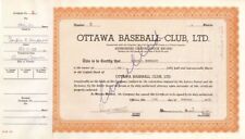 Ottawa Baseball Club, Ltd. - 1952 dated Sports Stock Certificate - Sports Stocks picture
