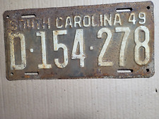 1949 South Carolina License Plate D-154-278 Via 1800's SC Plantation picture