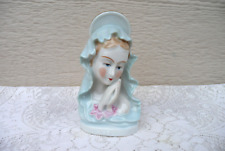 Vintage Ave Maria Mary Madonna Praying Hands Bust Figurine Made in Japan 4” Tall picture