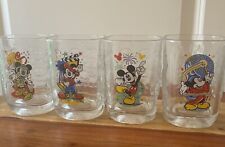 Walt Disney World Mickey Mouse Glass Cups McDonald's 2000 Magic Kingdom SET OF 4 picture