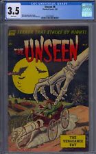 UNSEEN #8 CGC 3.5 JOHN CELARDO MIKE SEKOWSKY WHITE PAGES PRE-CODE HORROR picture