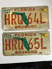 1995 Florida Sequential License Plates - Very Rare - Excellent Condition - Sweet picture