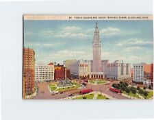 Postcard Public Square and Union Terminal Tower Cleveland Ohio USA North America picture