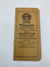 Circa 1909 Monitor Stoves & Ranges Advertising Small Notebook Cincinnati Chicago picture
