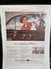☮️ 1949 Body by Fisher General Motors Ad: “Is It Ladylike To Peek?” picture