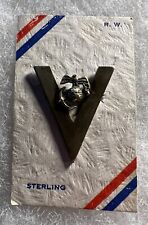 WWII Marine Corps USMC Sterling Silver Victory EGA Sweetheart Pin Droop Wing EGA picture