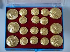Vtg Waterbury Buttons Serial No 176 Dress USMC Marines NOS 18 Gold Tone Button picture