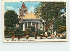 Postcard - Posted 1936 - Canal Zone Postage - Panama City Santa Ana Church Park picture