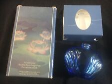 Avon Water Lilly Perfume Blue Glass Bottle w/Frosted Stopper ~ 1985 picture