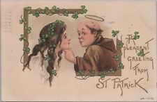 St Patrick's Monk Pretty Woman c1910s Postcard 7796c MR ALE picture