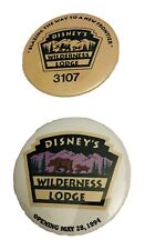 Vintage 1994 Lot of 2 Walt Disney Worlds’ Wilderness Lodge Pin Back Button picture